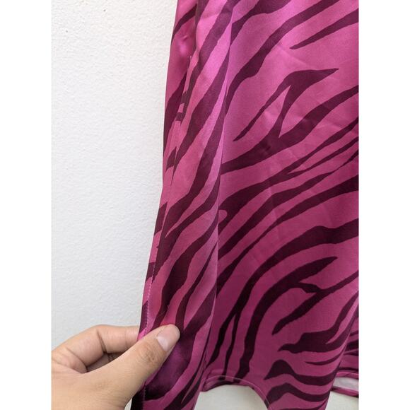 Princess Polly Women's Mini Dress Gia Pink Zebra Animal Print Cowl Neck Size 4 - Picture 15 of 16